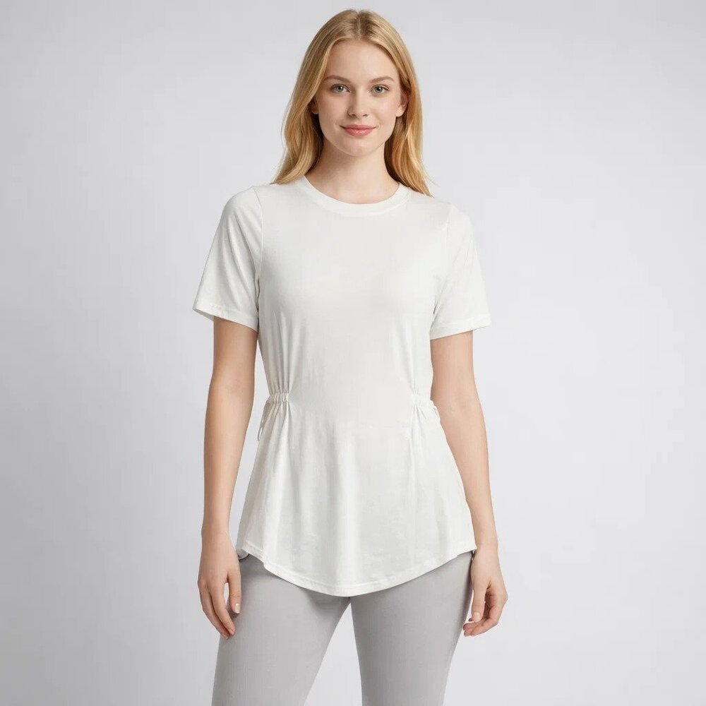 2/$30  NWT Universal Standard Tee Back Elastic Peplum Vaporous Gray XS #A1003
